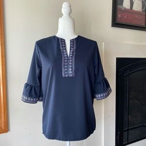 OC Order Plus Floral Bell Sleeve Blouse Top